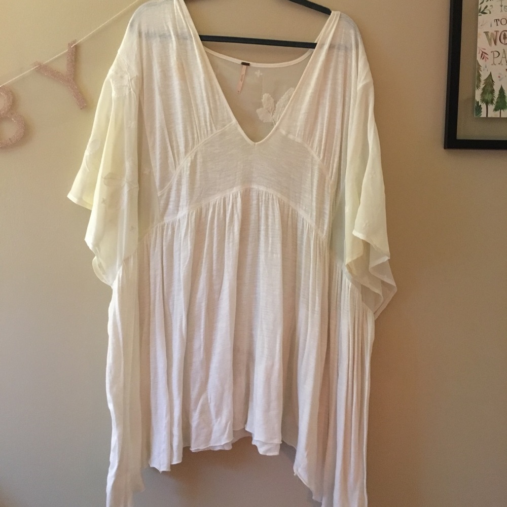 Free People Flowy Sheer Embroidered Tunic